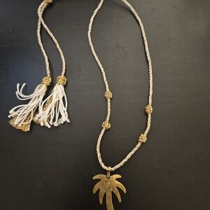 Gold Palm Tree Pendant Necklace